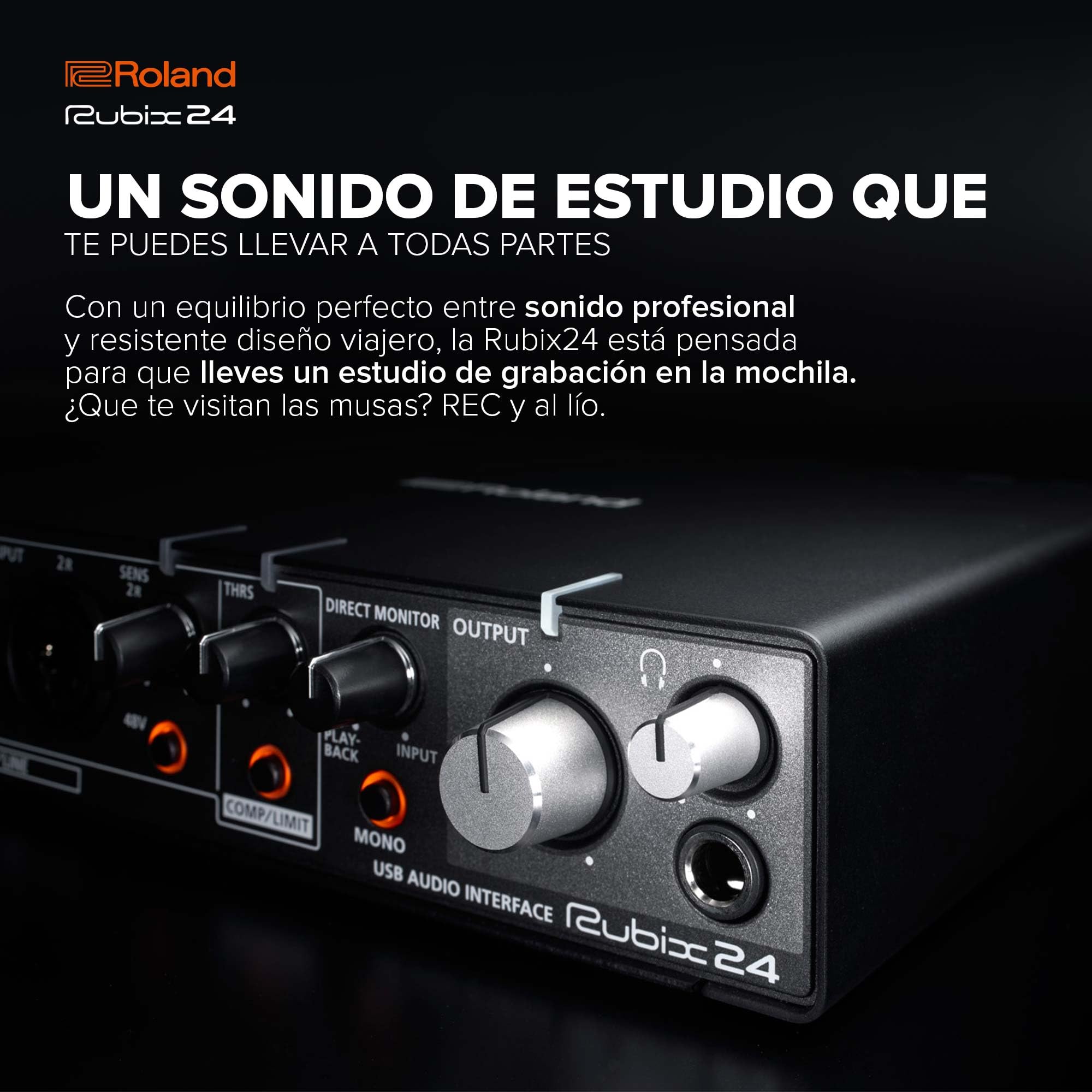 Roland Rubix24 とaudio-technica AT2035 Roland Rubix24 Interfaz de audio USB de 2 entradas y 4 salidas